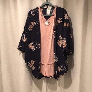 Blu Pepper t-shirt and kimono